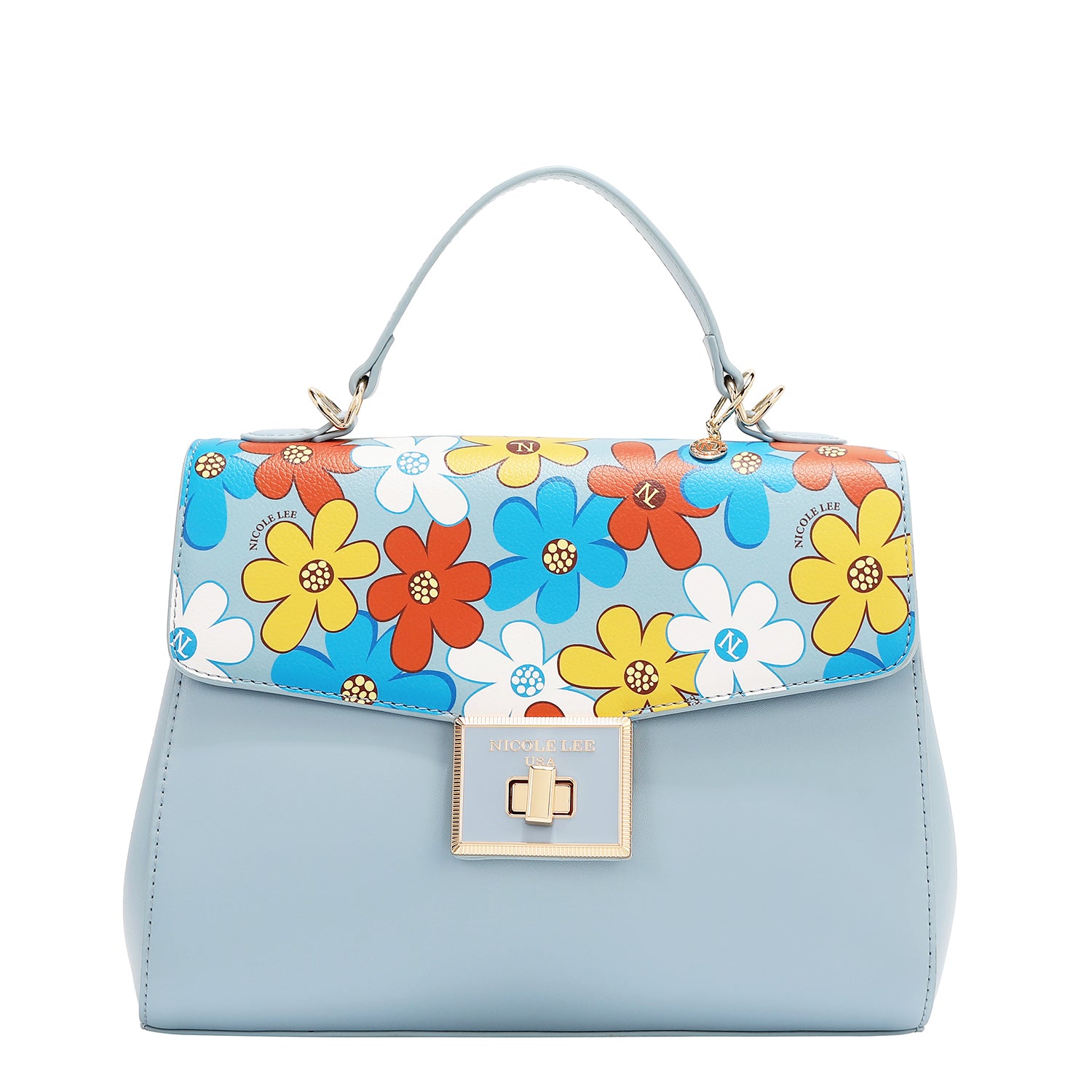 Borsa pop floreale (blu)