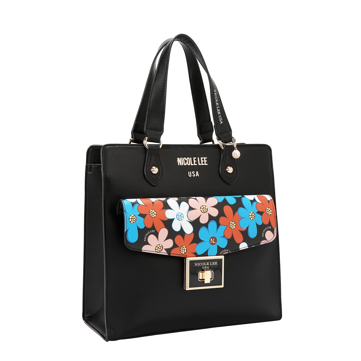 Floral Pop Tote Bag (Black)