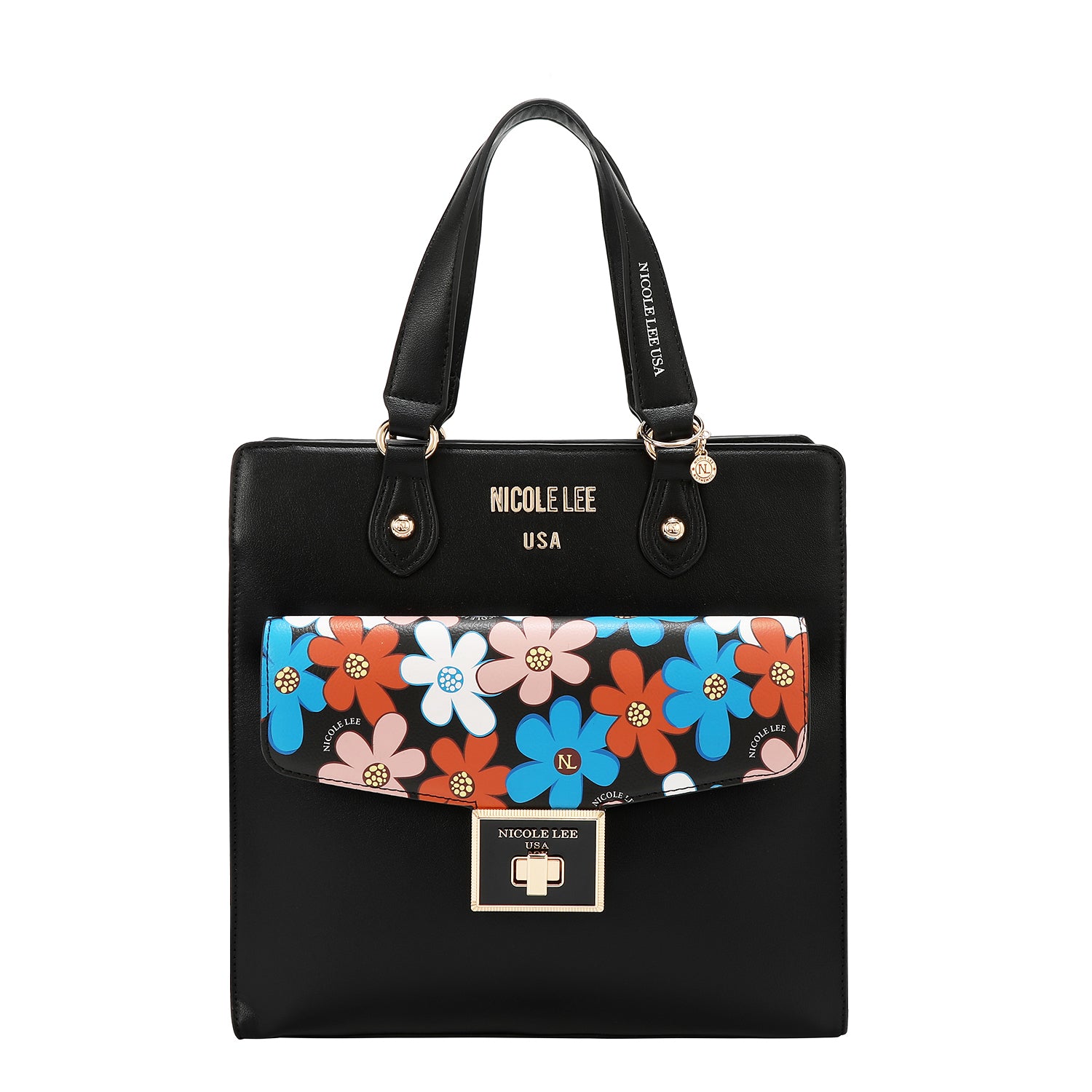 Floral Pop Tote Bag (Black)