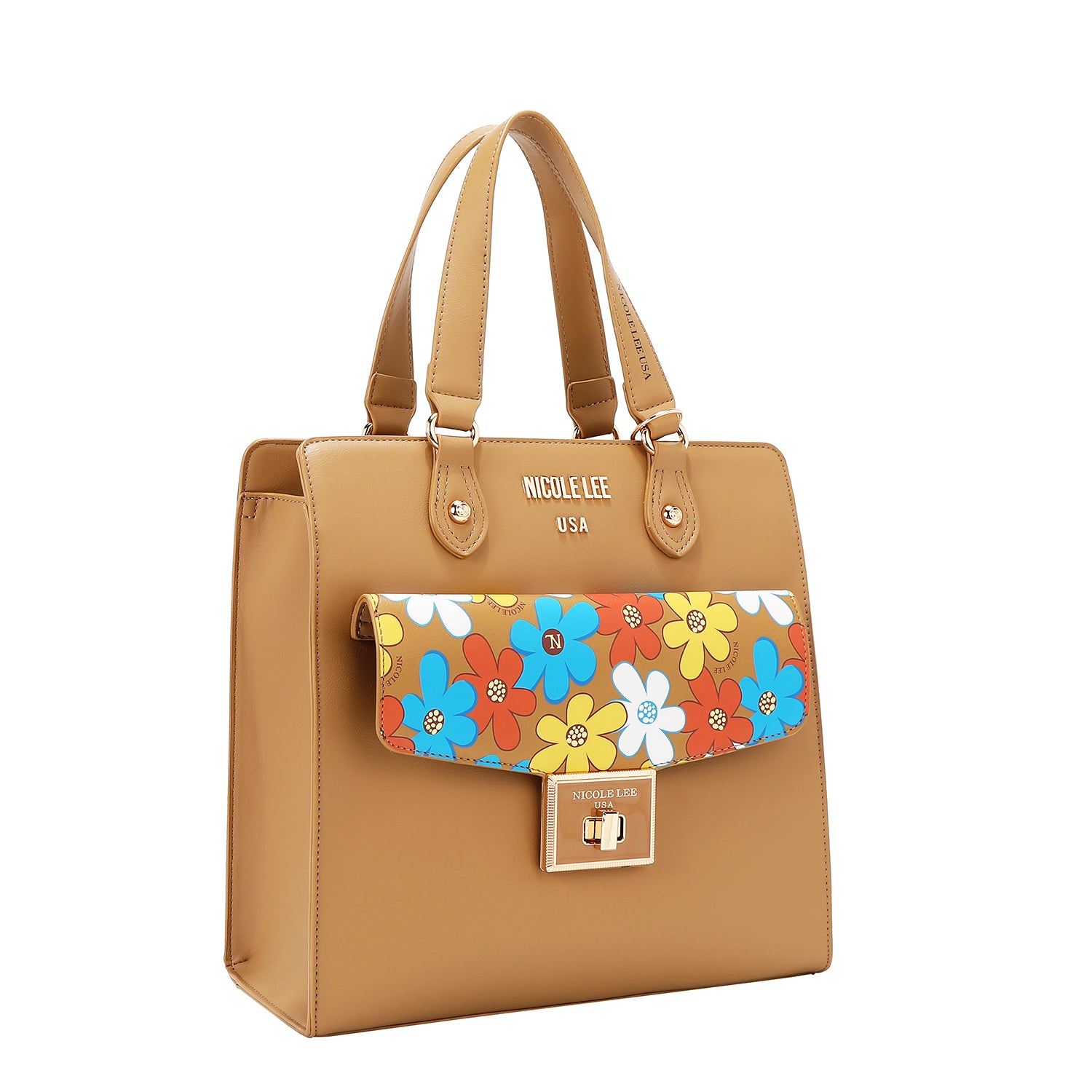 Floral Pop Tote Bag (Taupe)