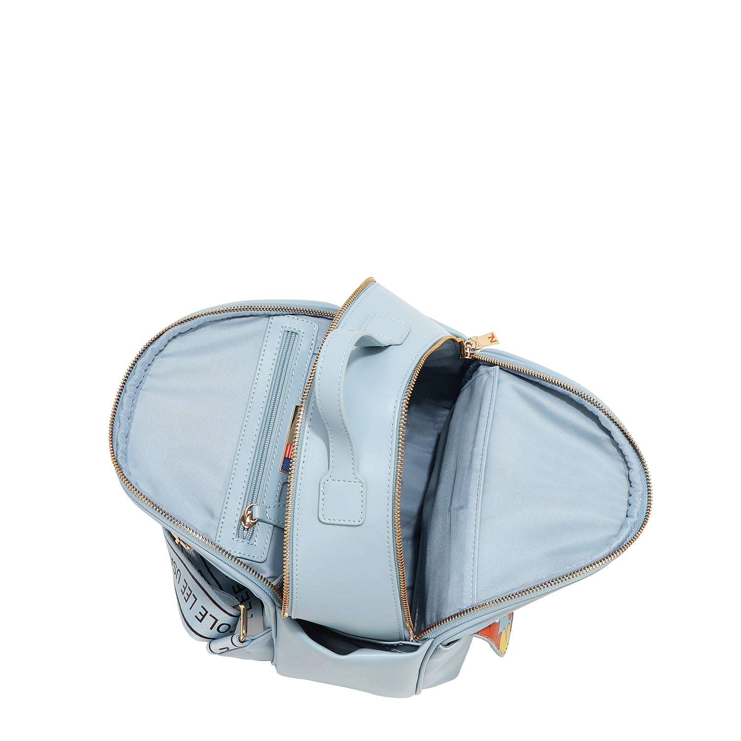 Rucksack mit blumiger Popklappe (schwarz)