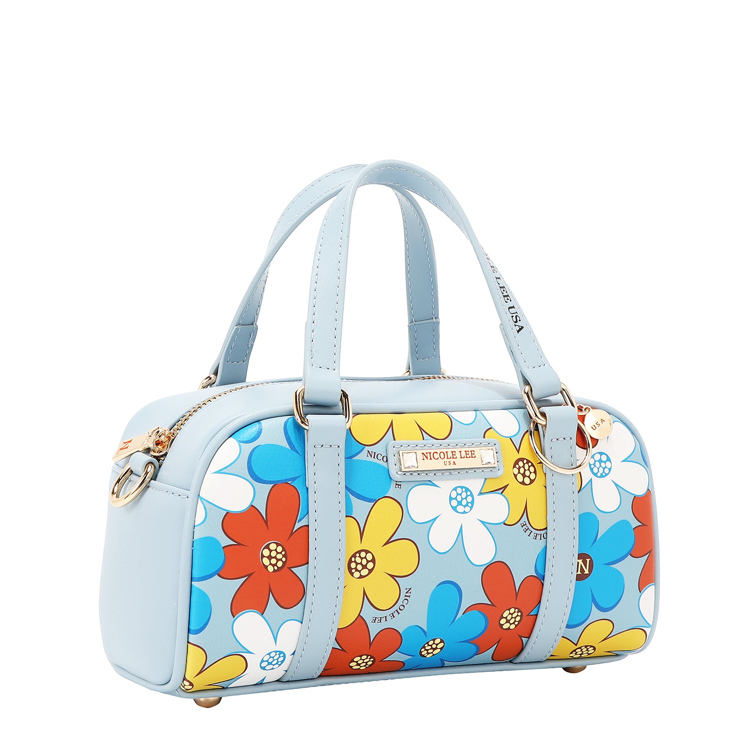 MINI BOLSO BOSTON POP FLORAL (AZUL)