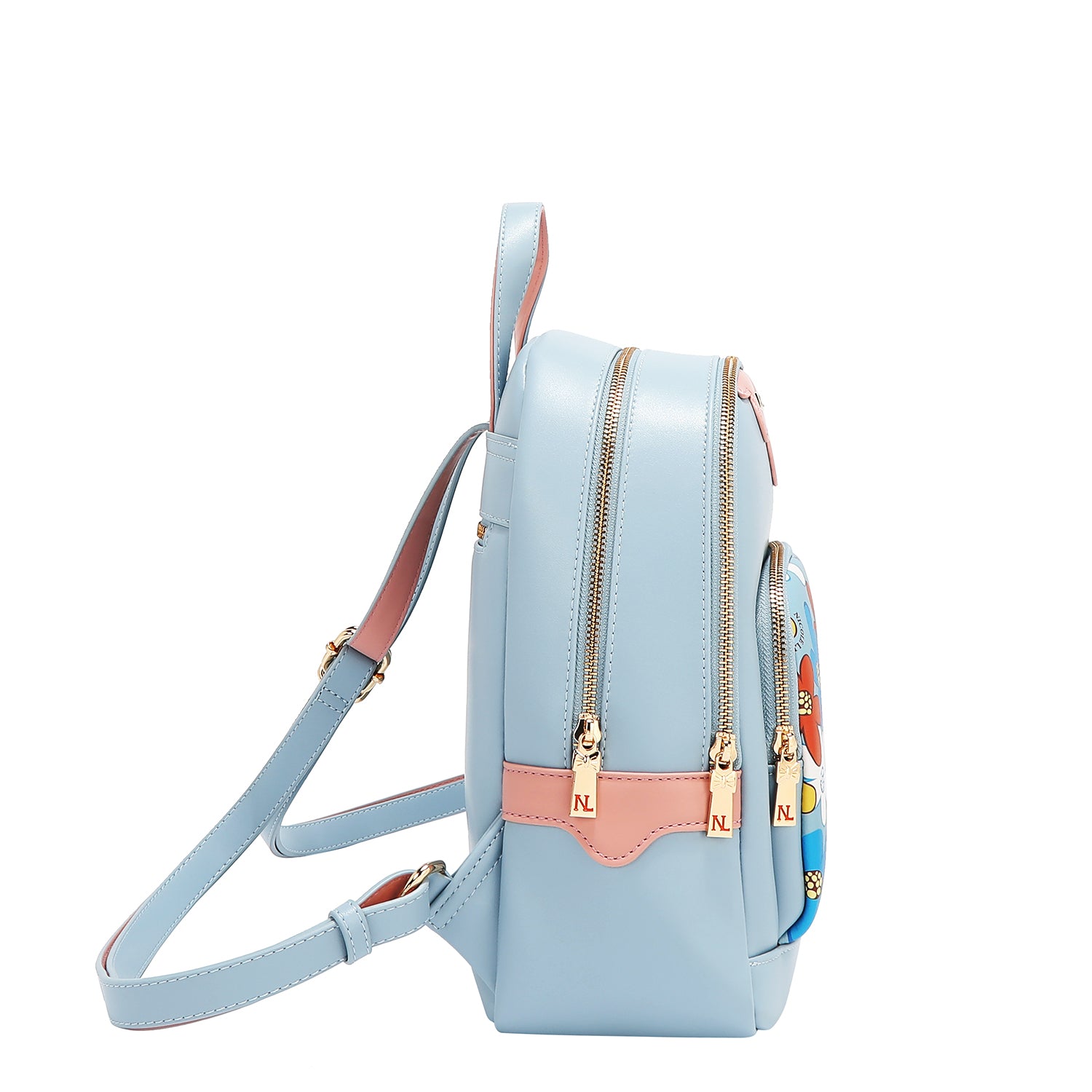 Blumenpop zurück (blau)