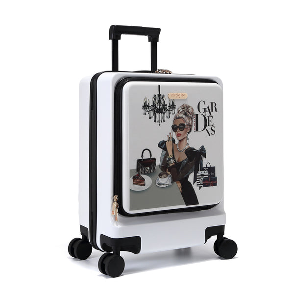 SOLID CARRY ON SUITCASE <tc>LADY IN BLACK</tc>