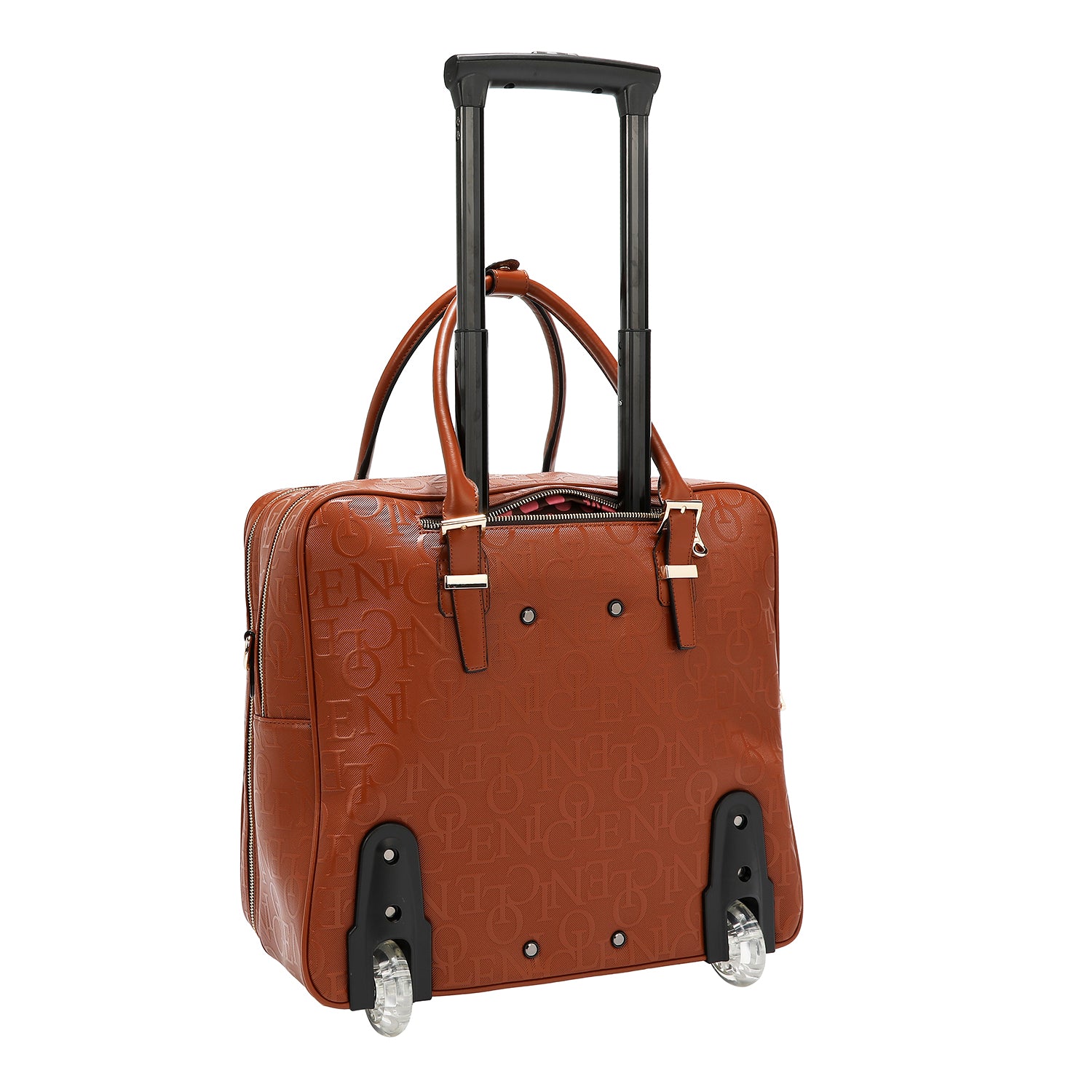 Rechteckbeutel mit Monogrammrädern (braun)