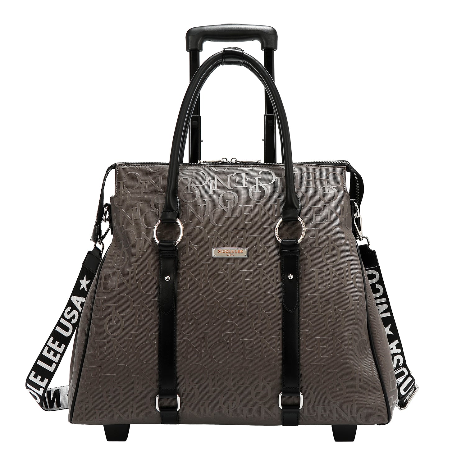 BOLSO CON RUEDAS MONOGRAMA (GRIS OSCURO)