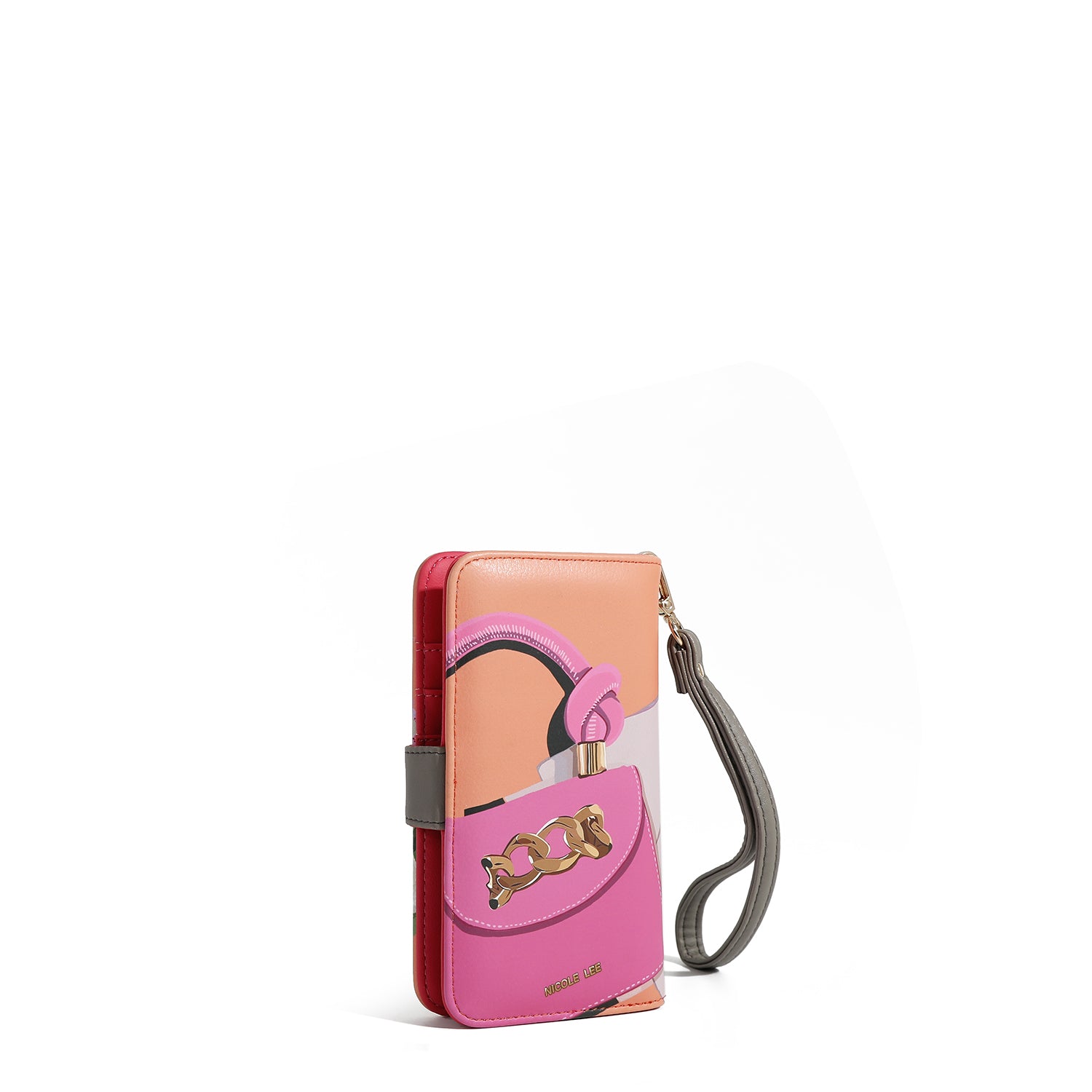 NL SIGNATURE PHONE CASE AND WALLET WITH STRAP (<tc>VIOLET BLOSSOM</tc>)