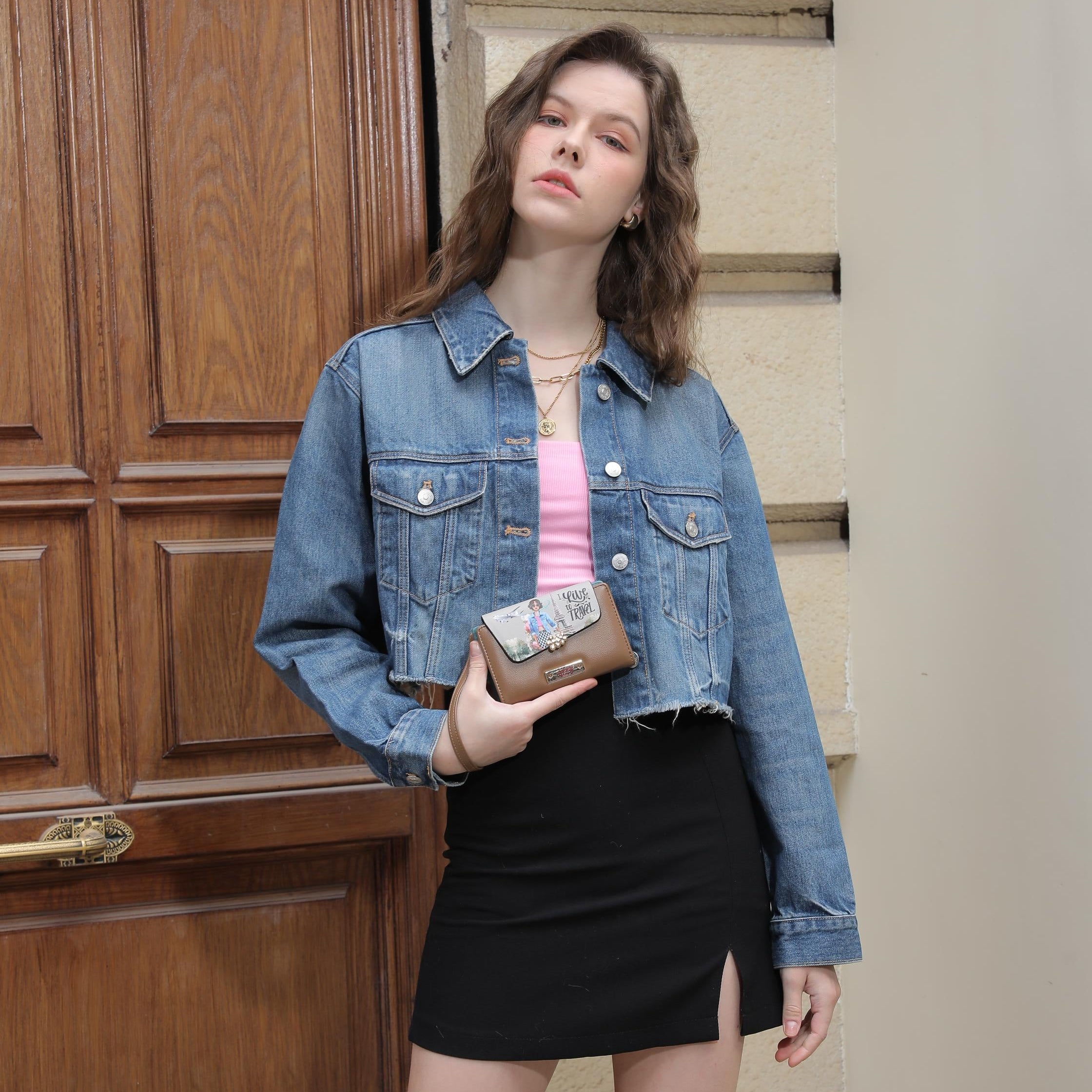 CARTERA PLEGABLE PEQUEÑA NIKKY (I LIVE TO TRAVEL)