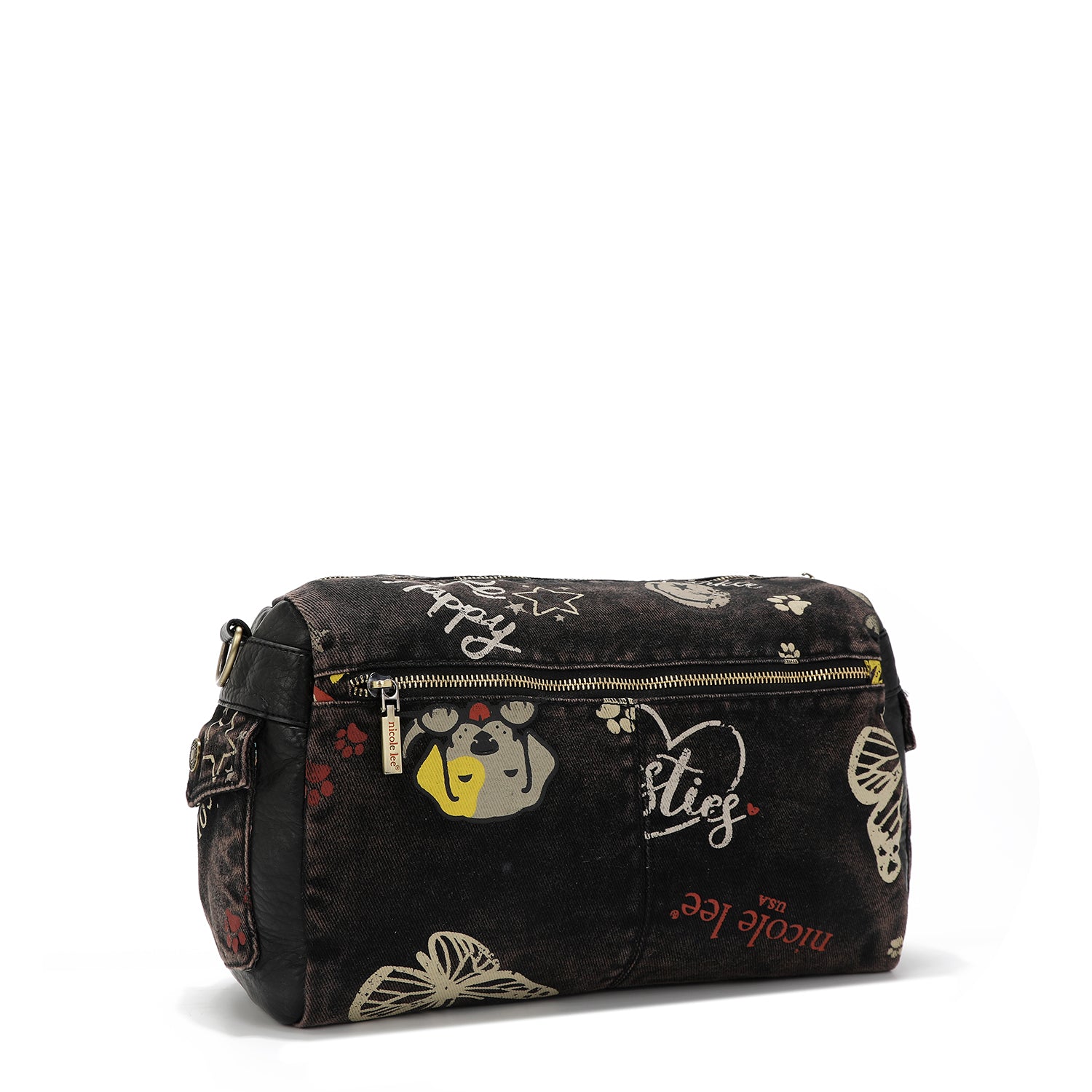 BOLSA CROSSBODY MENSAGEIRO EM TECIDO DENIM MARROM