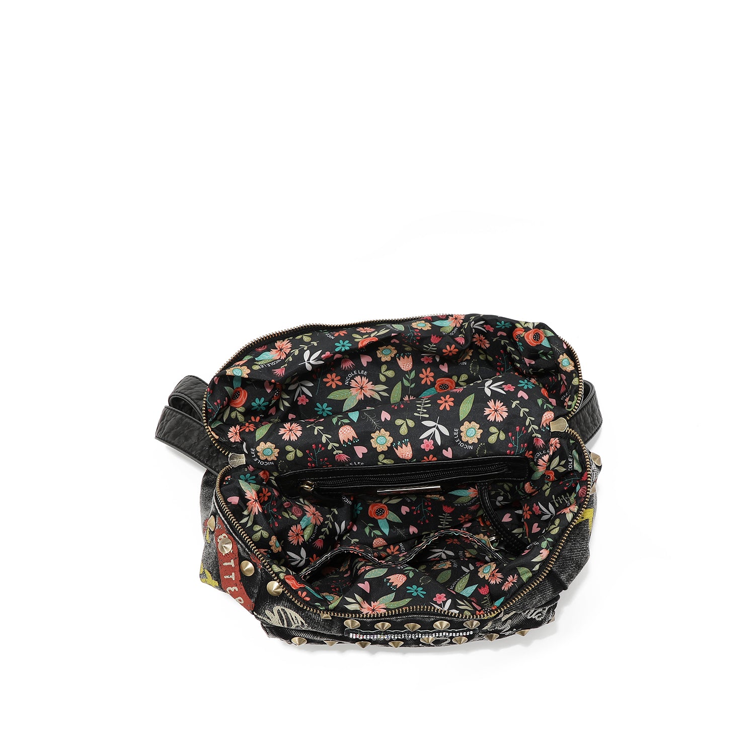 BROWN DENIM FABRIC BACKPACK / SHOULDER BAG