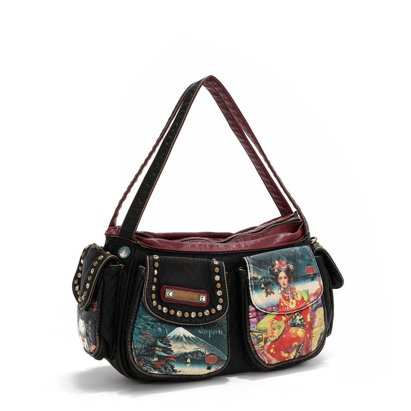 BOLSA DE OMBRO DENIM (<tc>AKIKO LA BELLEZA</tc> )