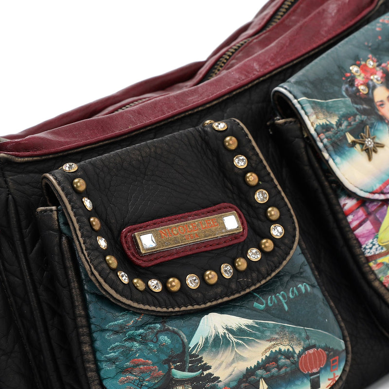 BORSA A SPALLA IN DENIM (<tc>AKIKO LA BELLEZA</tc> )