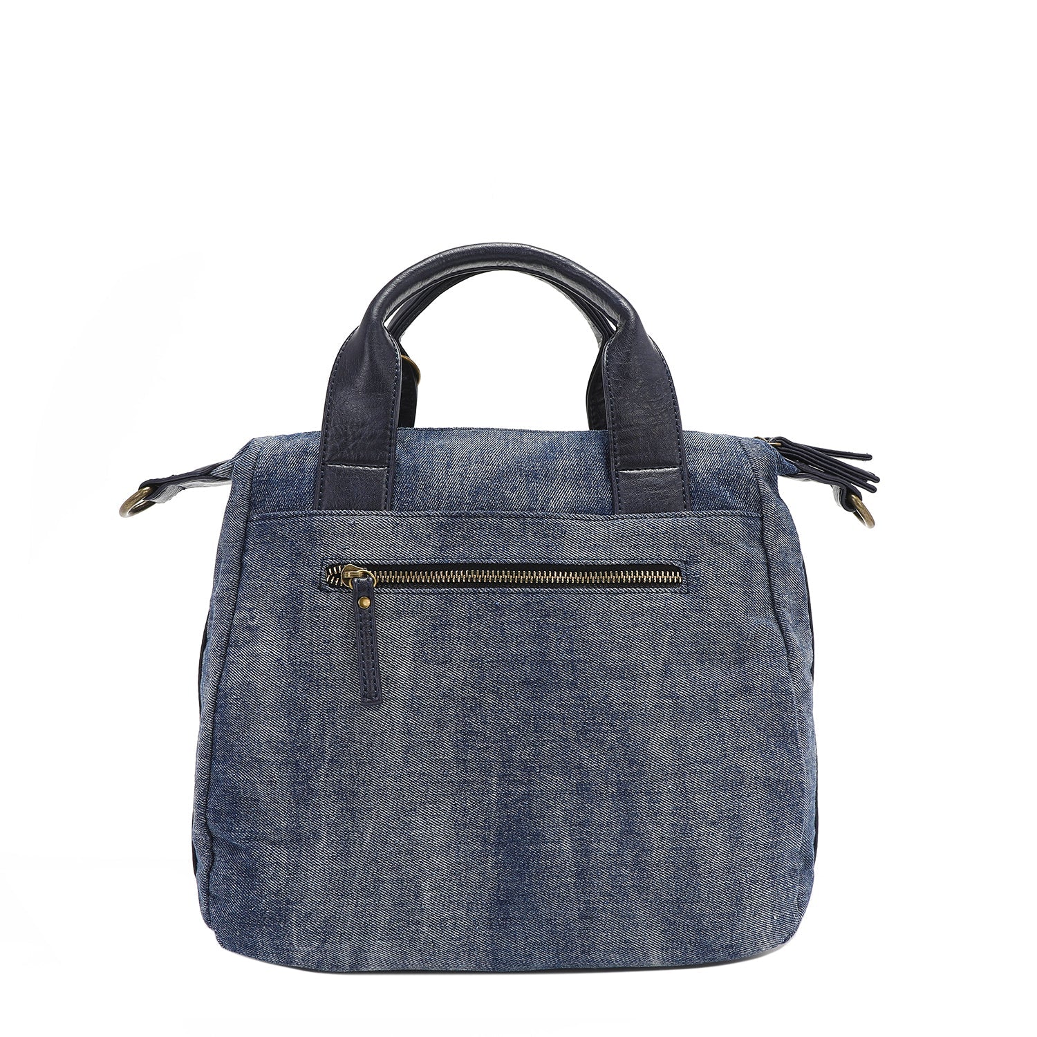 WASHED DENIM BAG WITH STUDS (<tc><tc>Hollywood Drive</tc></tc>)