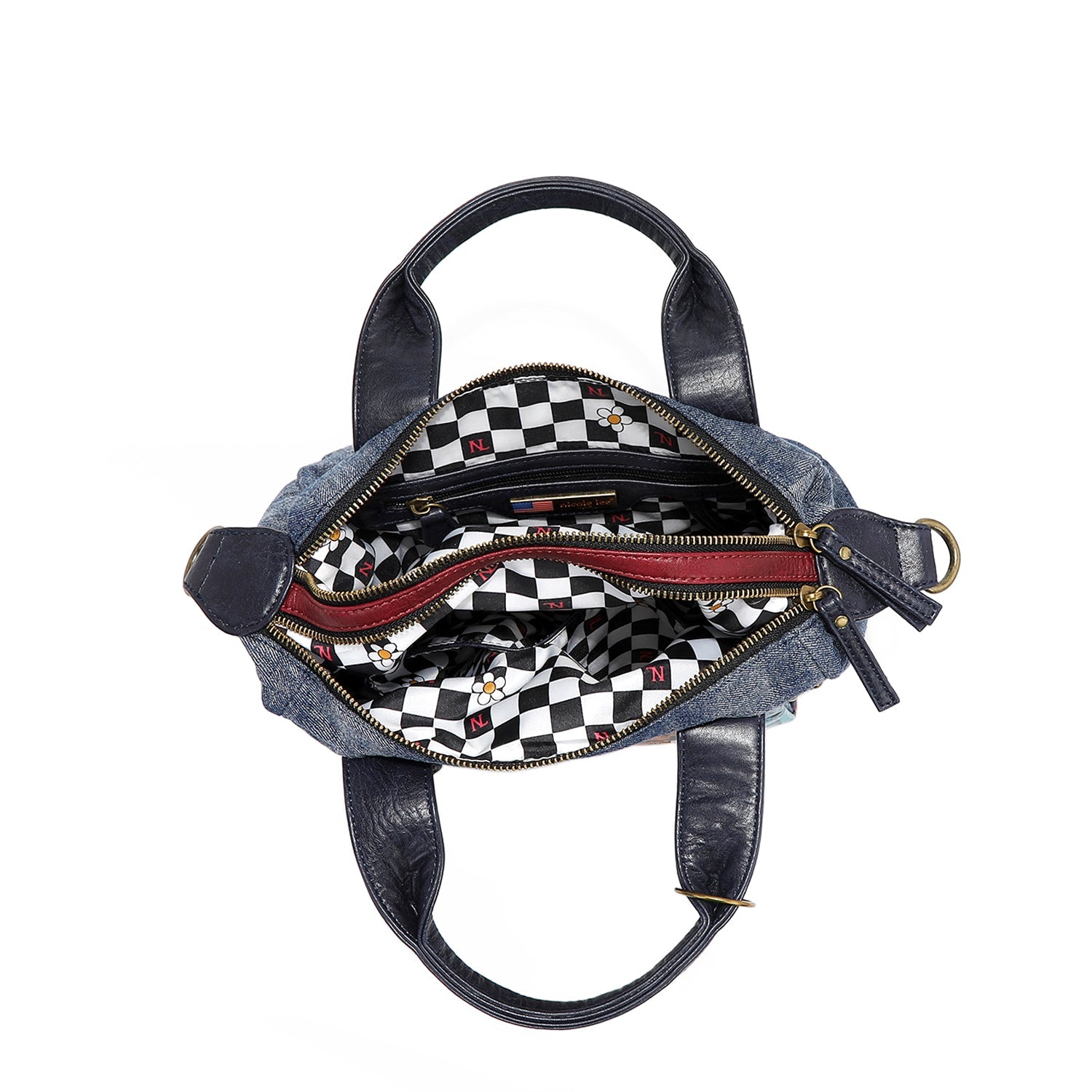 WASHED DENIM BAG WITH STUDS (<tc><tc>Hollywood Drive</tc></tc>)