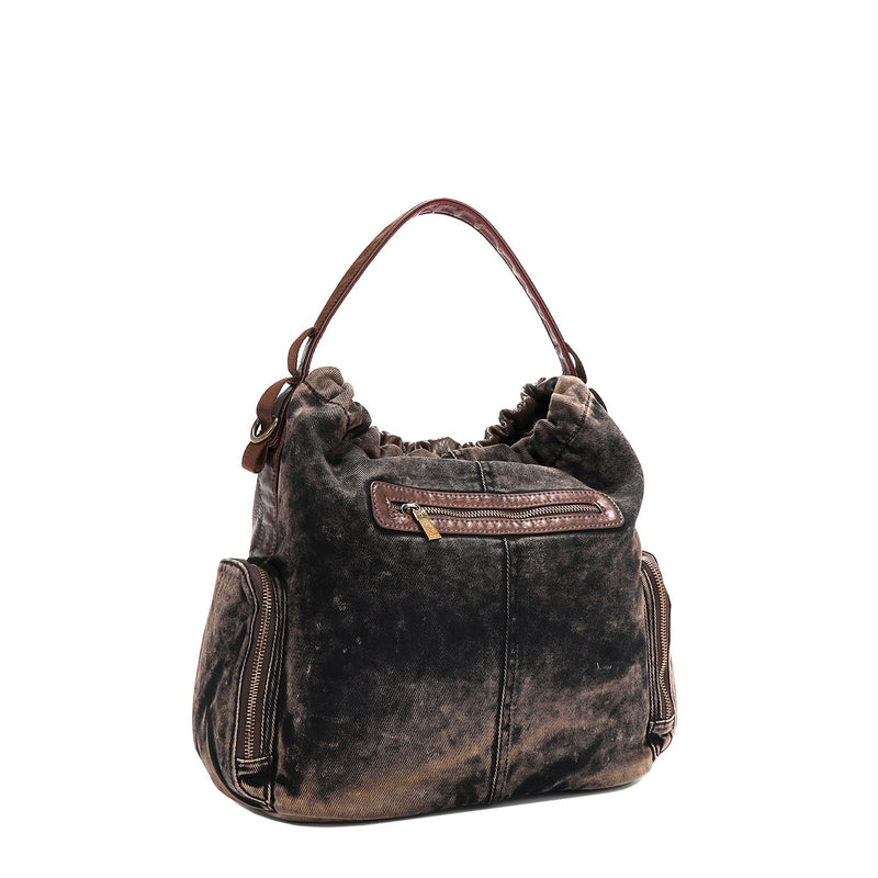 BORSA IN DENIM CON CHIUSURA A CORREDO (<tc>BLIND DATE</tc> )