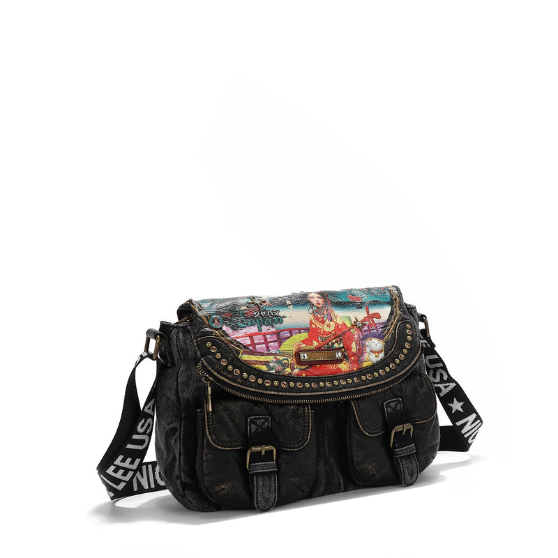 BORSA CON PATTA IN DENIM (<tc>AKIKO LA BELLEZA</tc> )