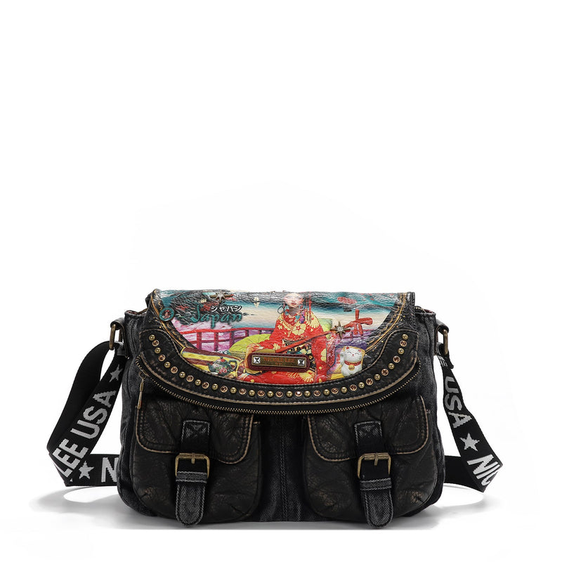 BORSA CON PATTA IN DENIM (<tc>AKIKO LA BELLEZA</tc> )