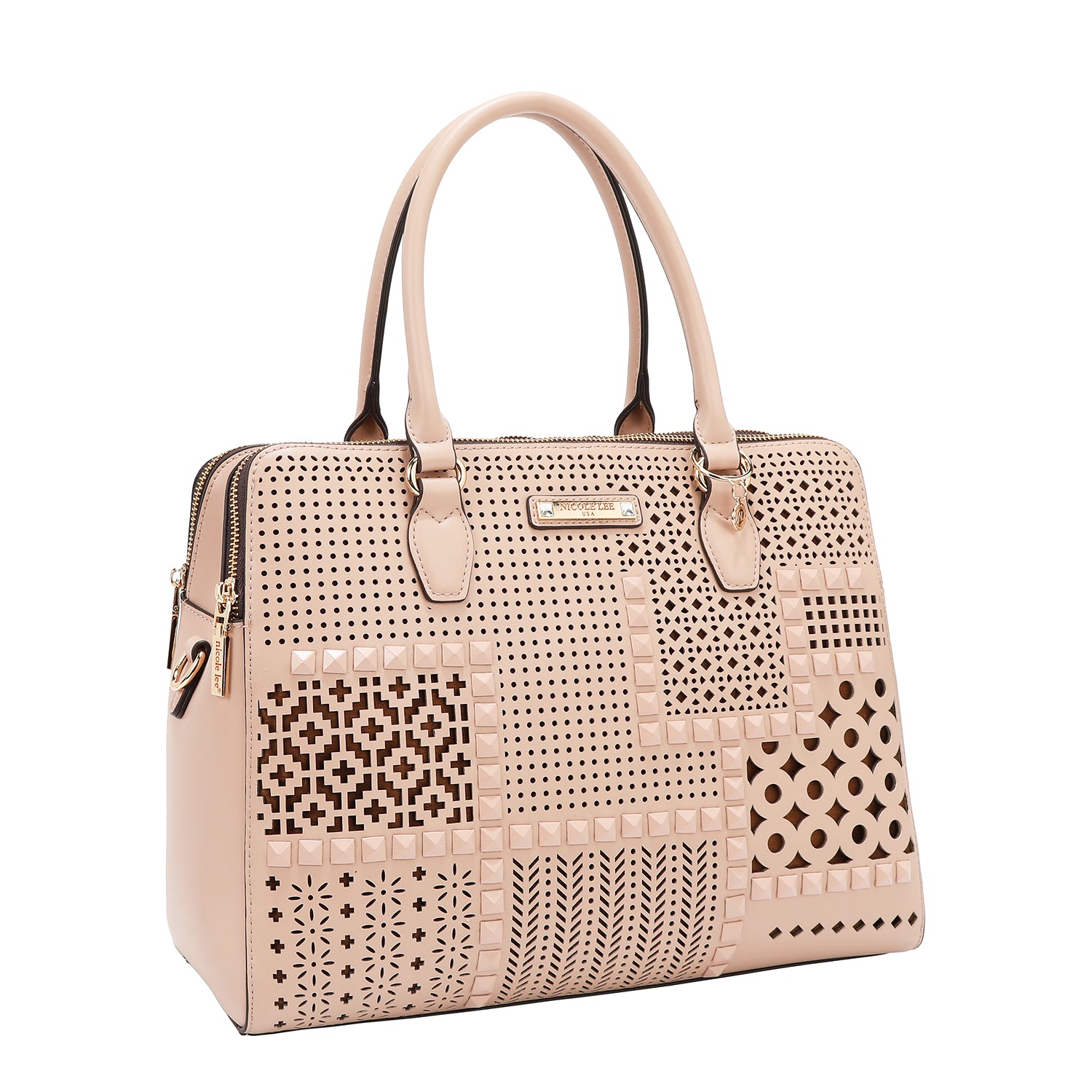 Sac à main avec des coupes géométriques (rose)