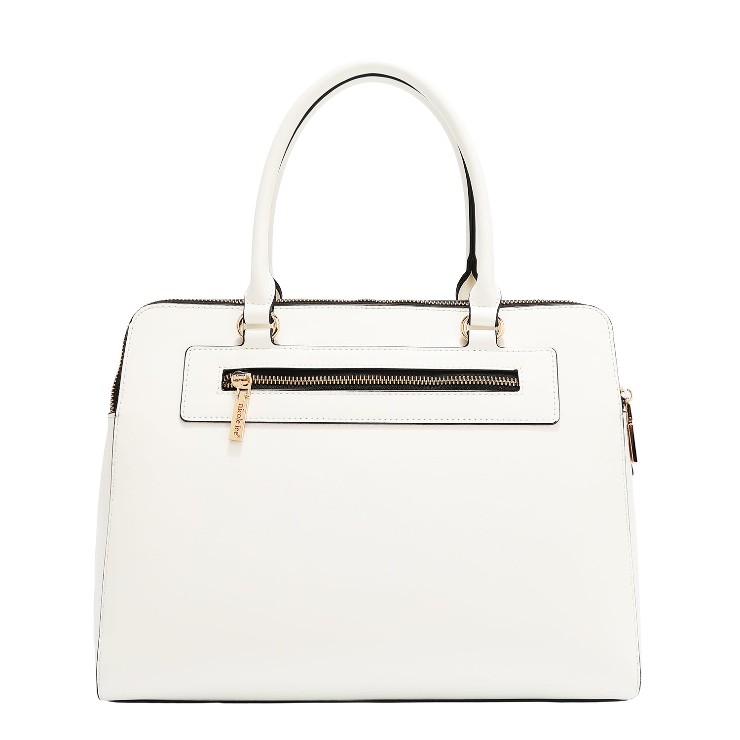 Borsa a mano con tagli geometrici (bianco)