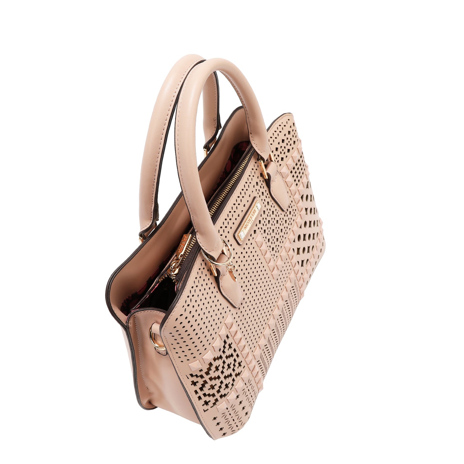 BOLSA DE CÚPULA CON RECORTE GEOMÉTRICO (ROSA)