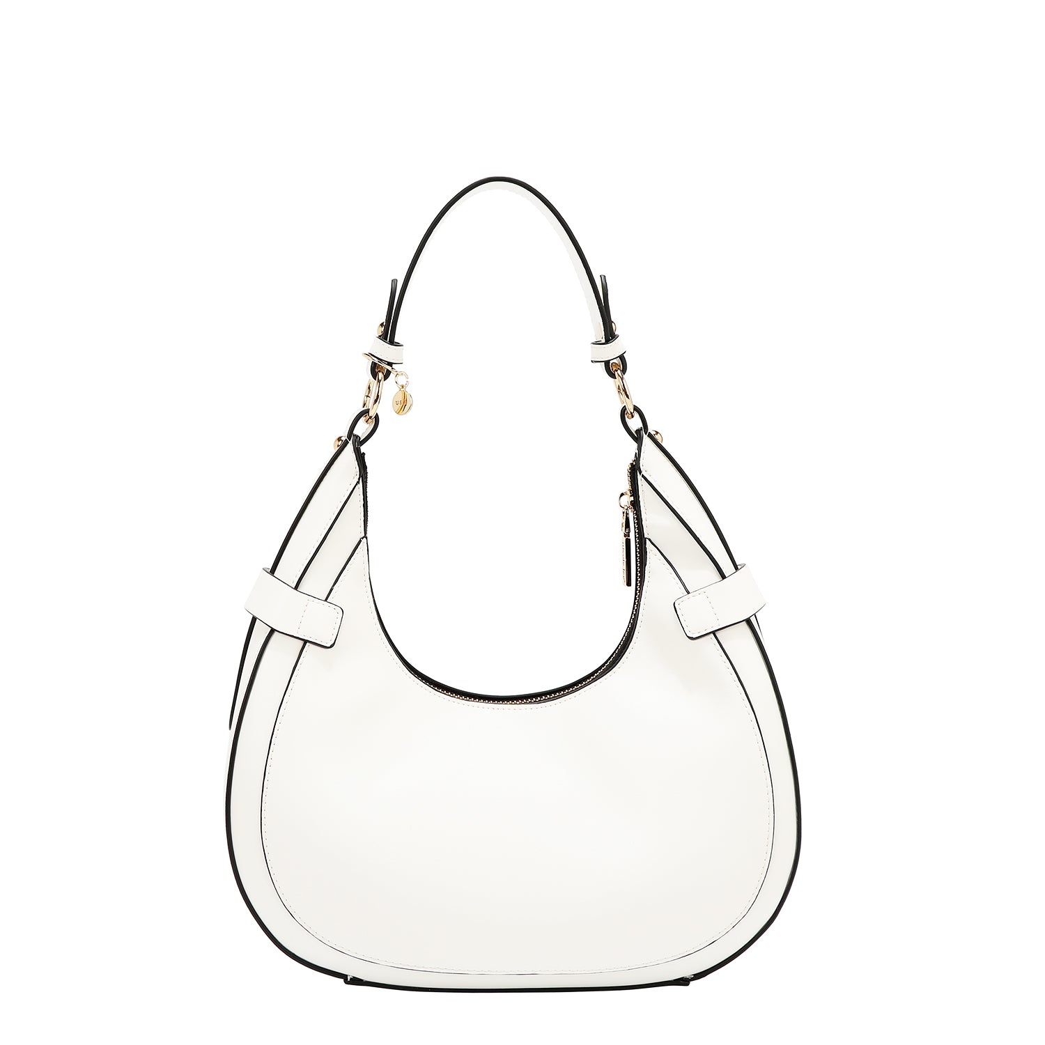 Shoulder bag with geometric cut (white)