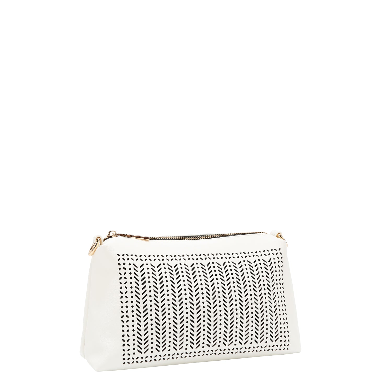 Two -piece bag with geometric cuts (white)