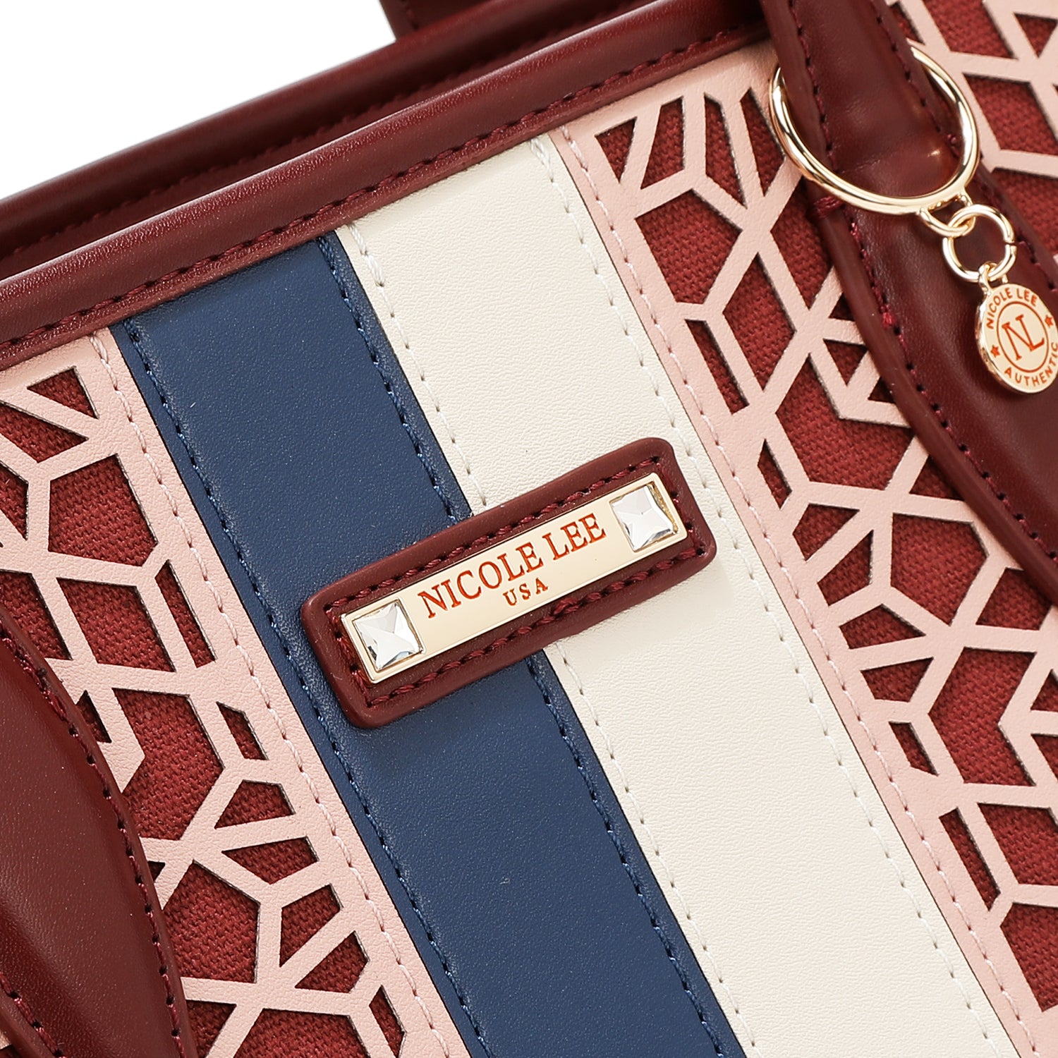 BORSA TOTE GEOMETRICA TAGLIATA AL LASER (VINO)