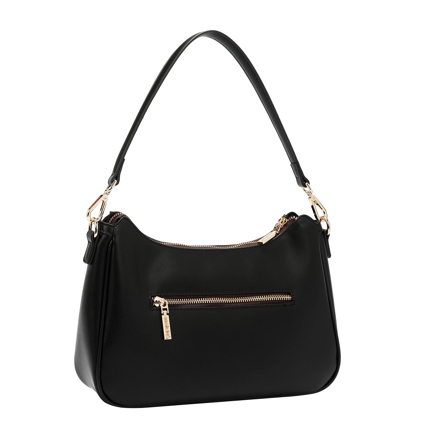 GEOMETRIC LASER CUT SHOULDER BAG (BLACK)