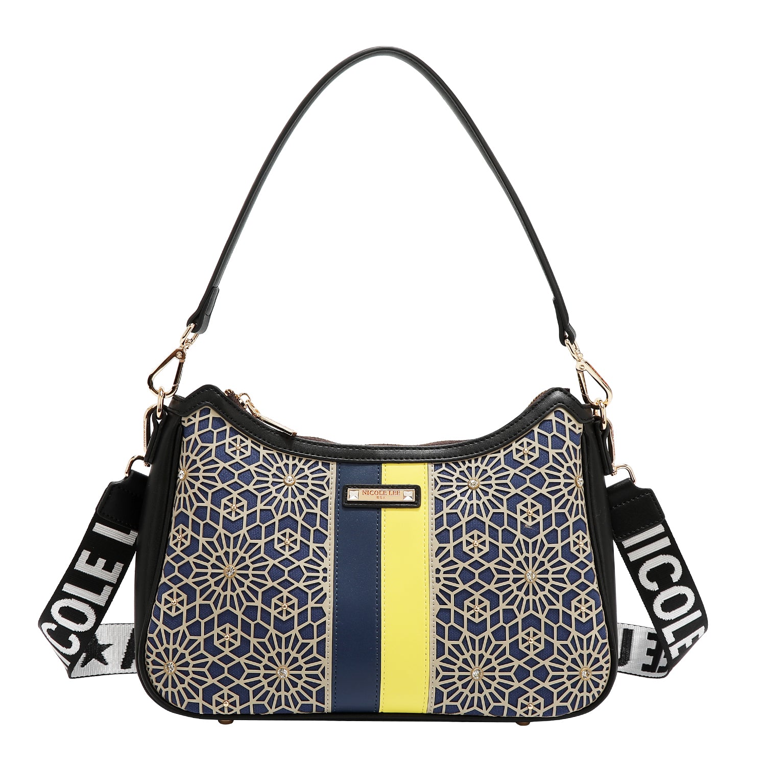 GEOMETRIC LASER CUT SHOULDER BAG (NEGRO)