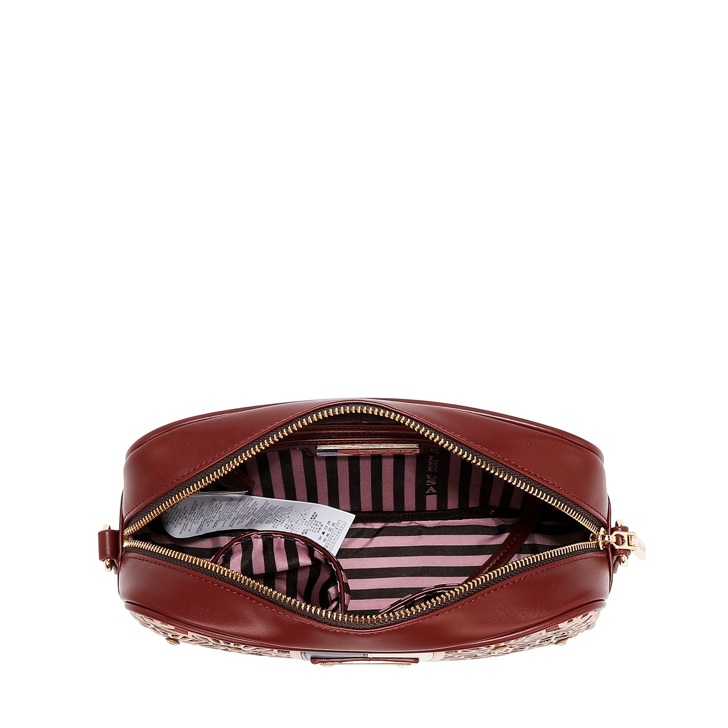 BOLSO BANDOLERA GEOMÉTRICO CORTADO A LÁSER (VINO)