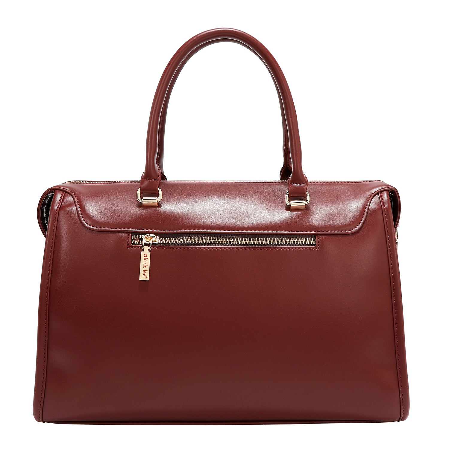 BOSTON BAG WITH GEOMETRIC LASER CUT (WINE)