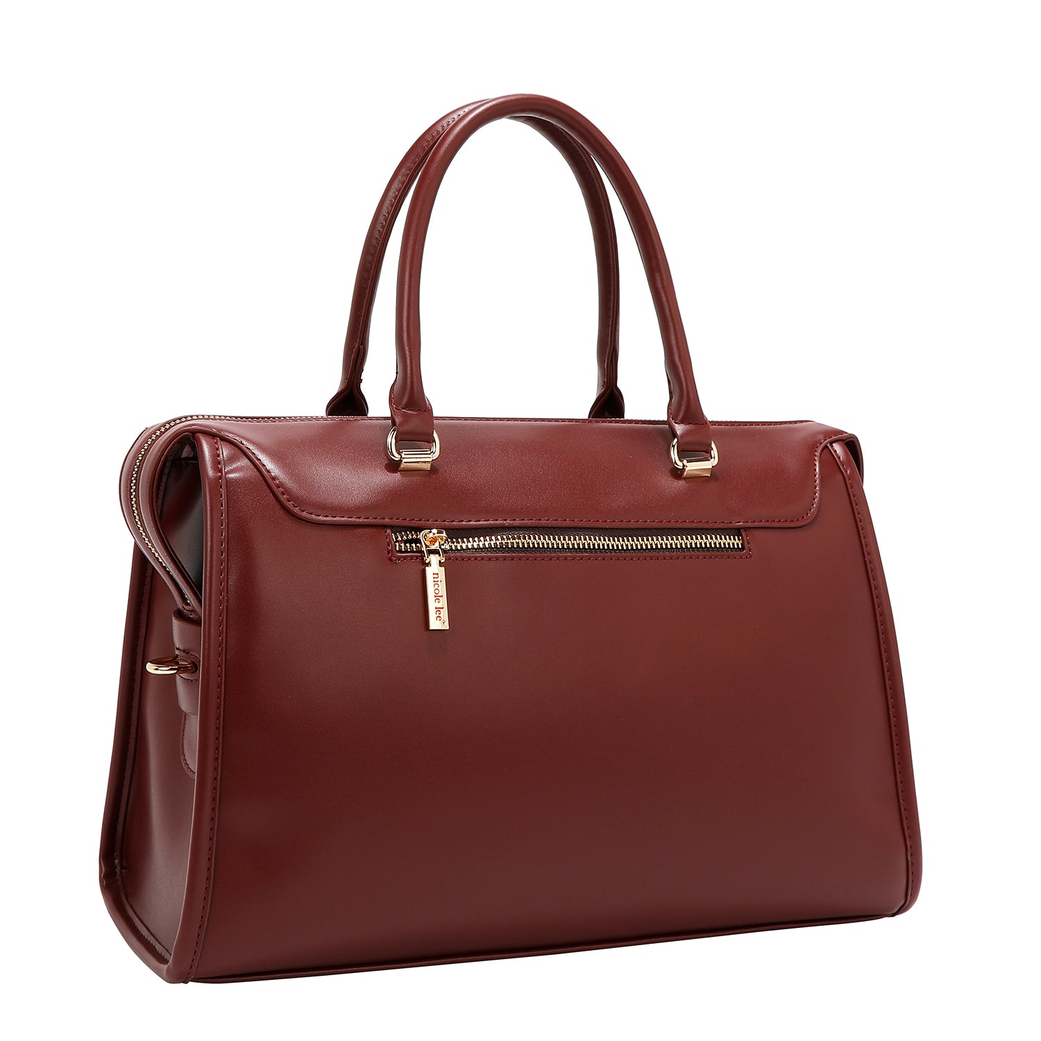 BOSTON BAG WITH GEOMETRIC LASER CUT (WINE)