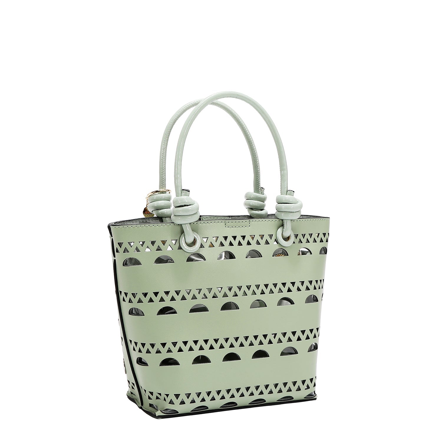 SAC SEAU 2 PIÈCES AVEC RIVETS ARGENTÉS (VERT)