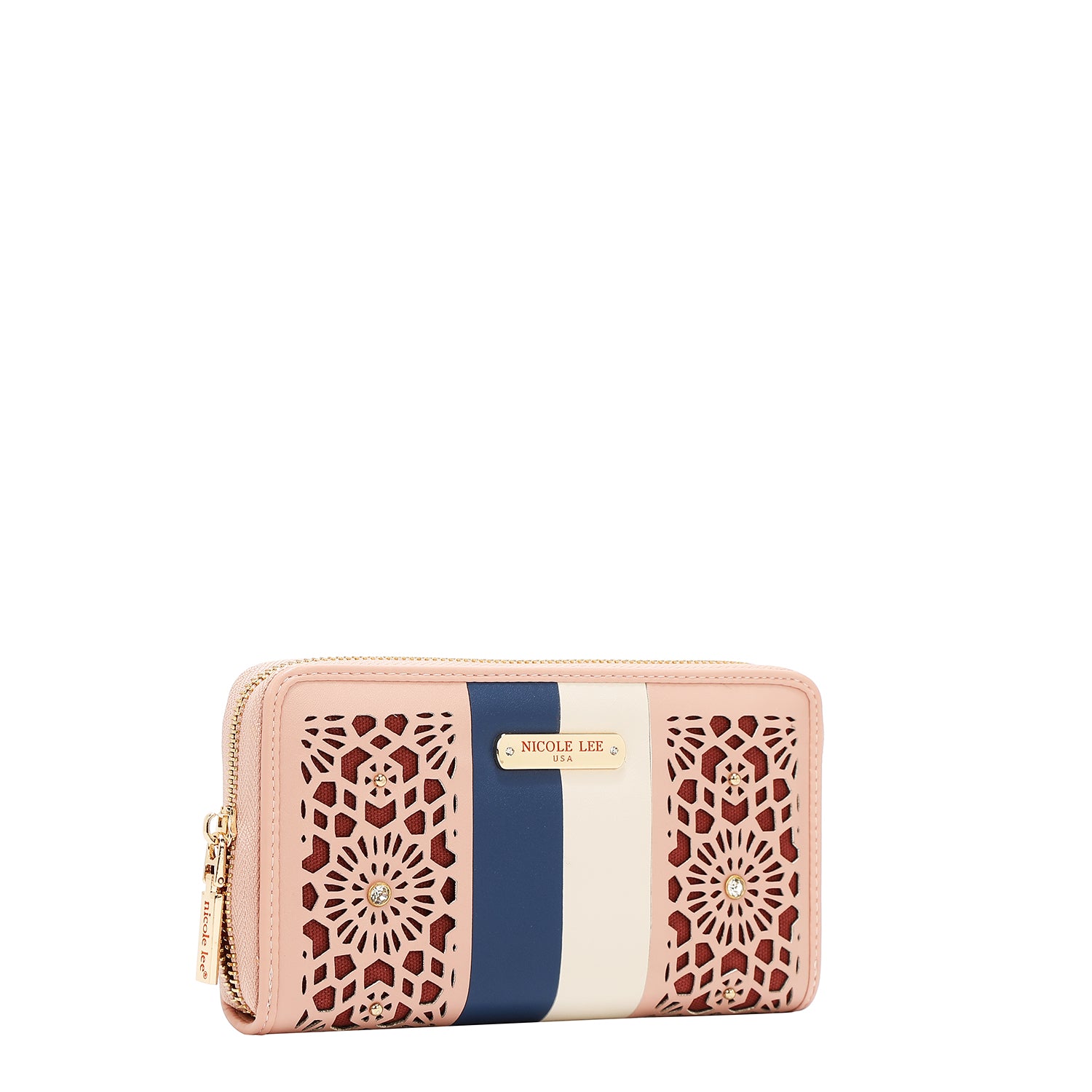 Portfolio avec coupe géométrique (rose)