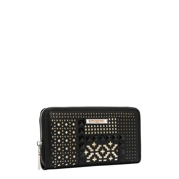 Portfolio con taglio geometrico (nero)