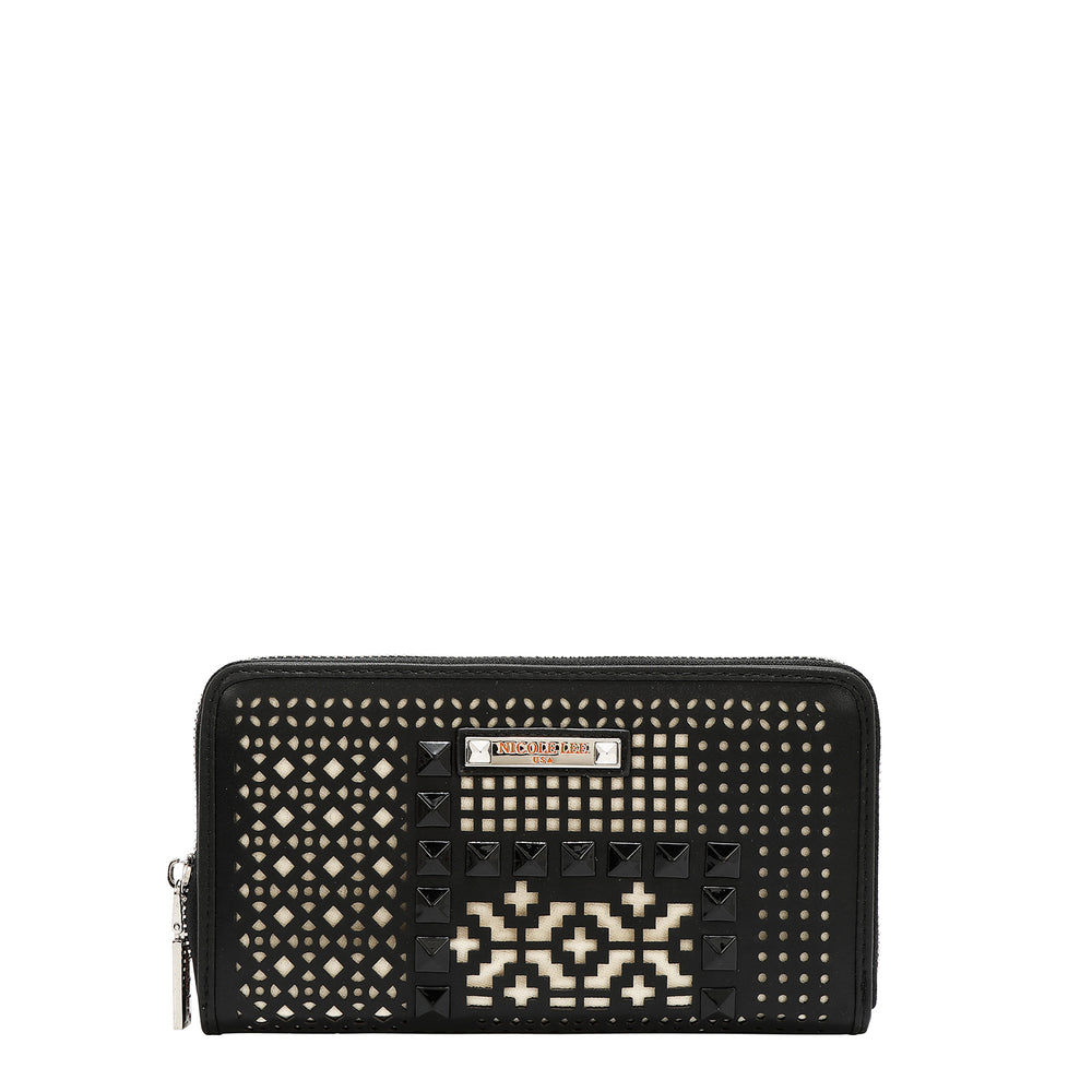 Geometric Numbers Design WALLET WITH GEOMETRIC CUTOUT (BLACK)