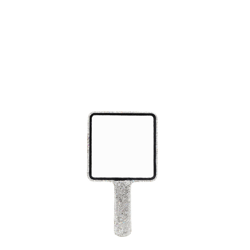 Rectangle Hand Mirror Embellished with Rhinestone-studded Handheld ...