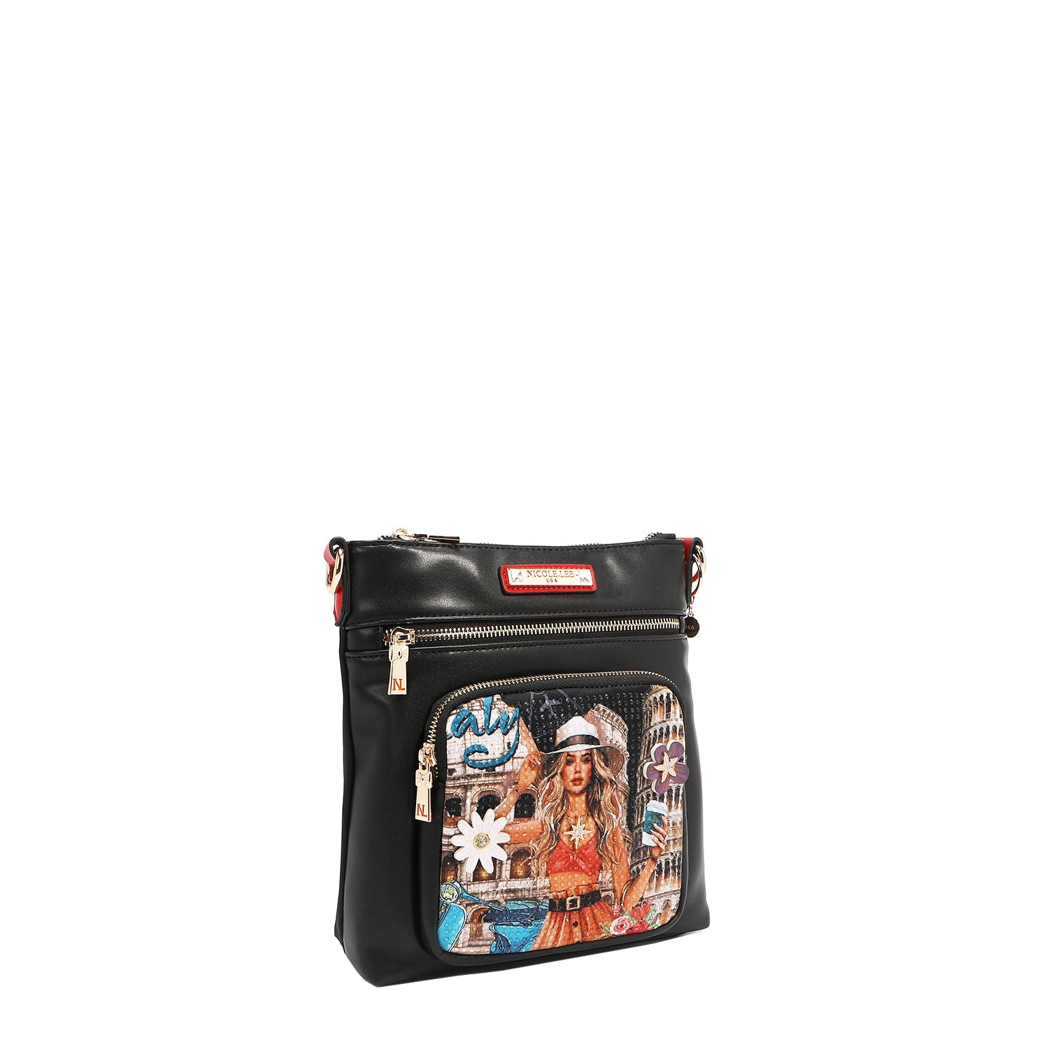 SAC BANDOULIÈRE AVEC FERMETURE ÉCLAIR (<tc>MARTHA TRAVELS ITALY</tc>)