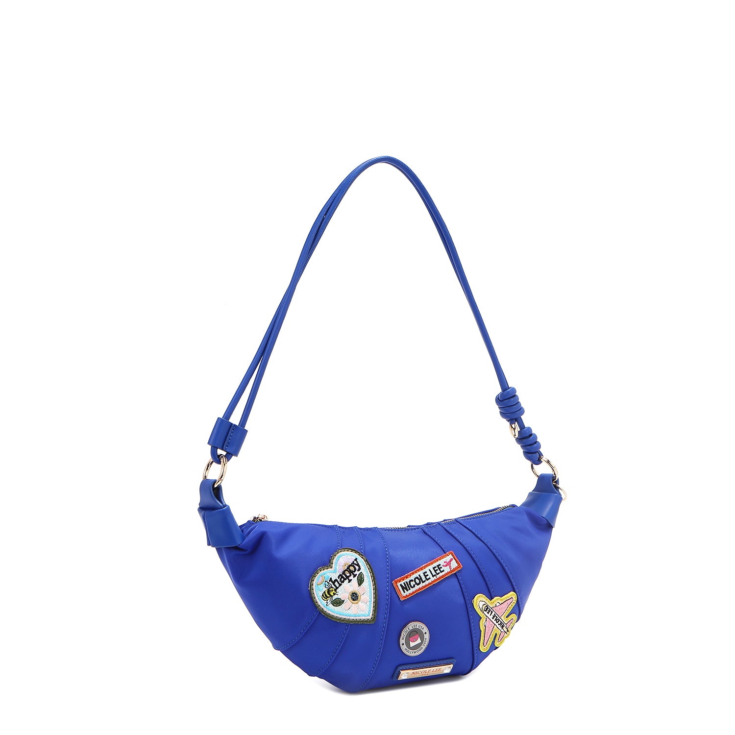Sac croissant avec plaques colorées (bleu)