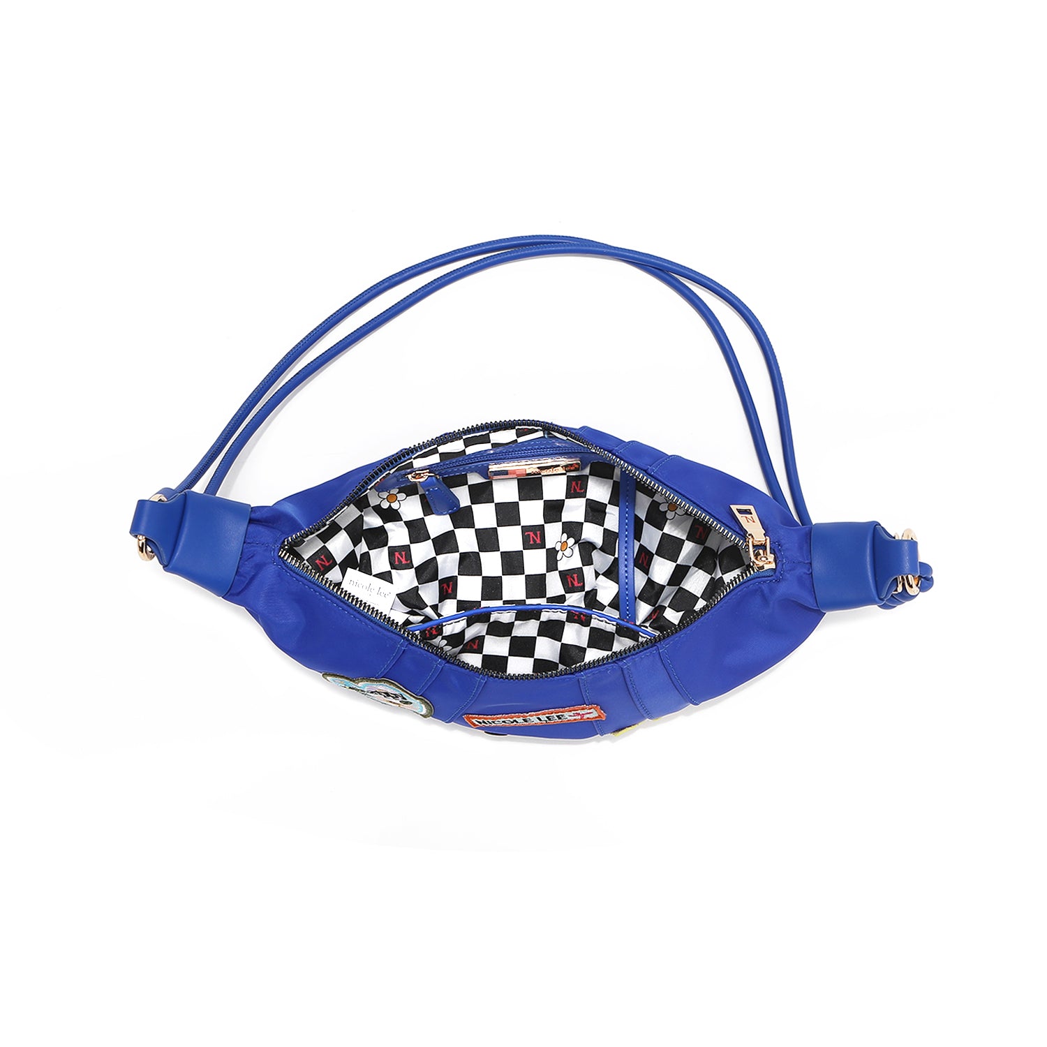 Sac croissant avec plaques colorées (bleu)