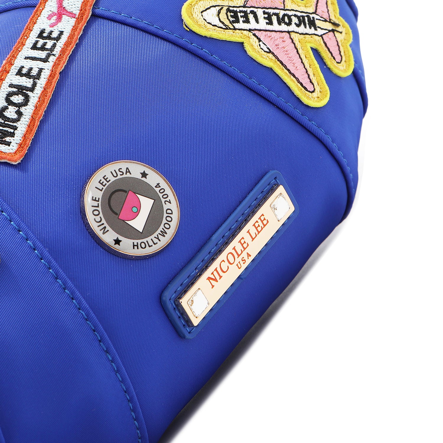 Sac croissant avec plaques colorées (bleu)