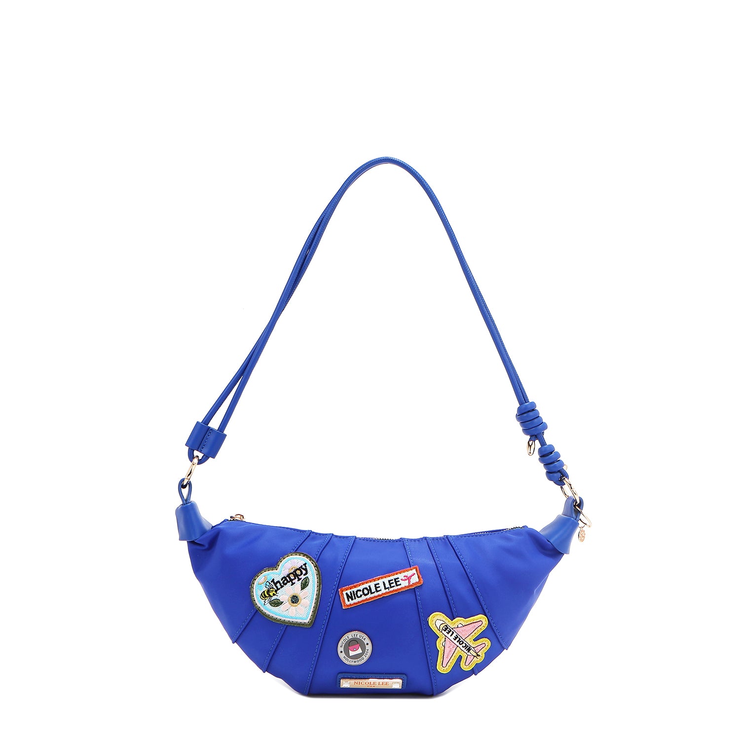 Croissant bag with colored patches (blue)