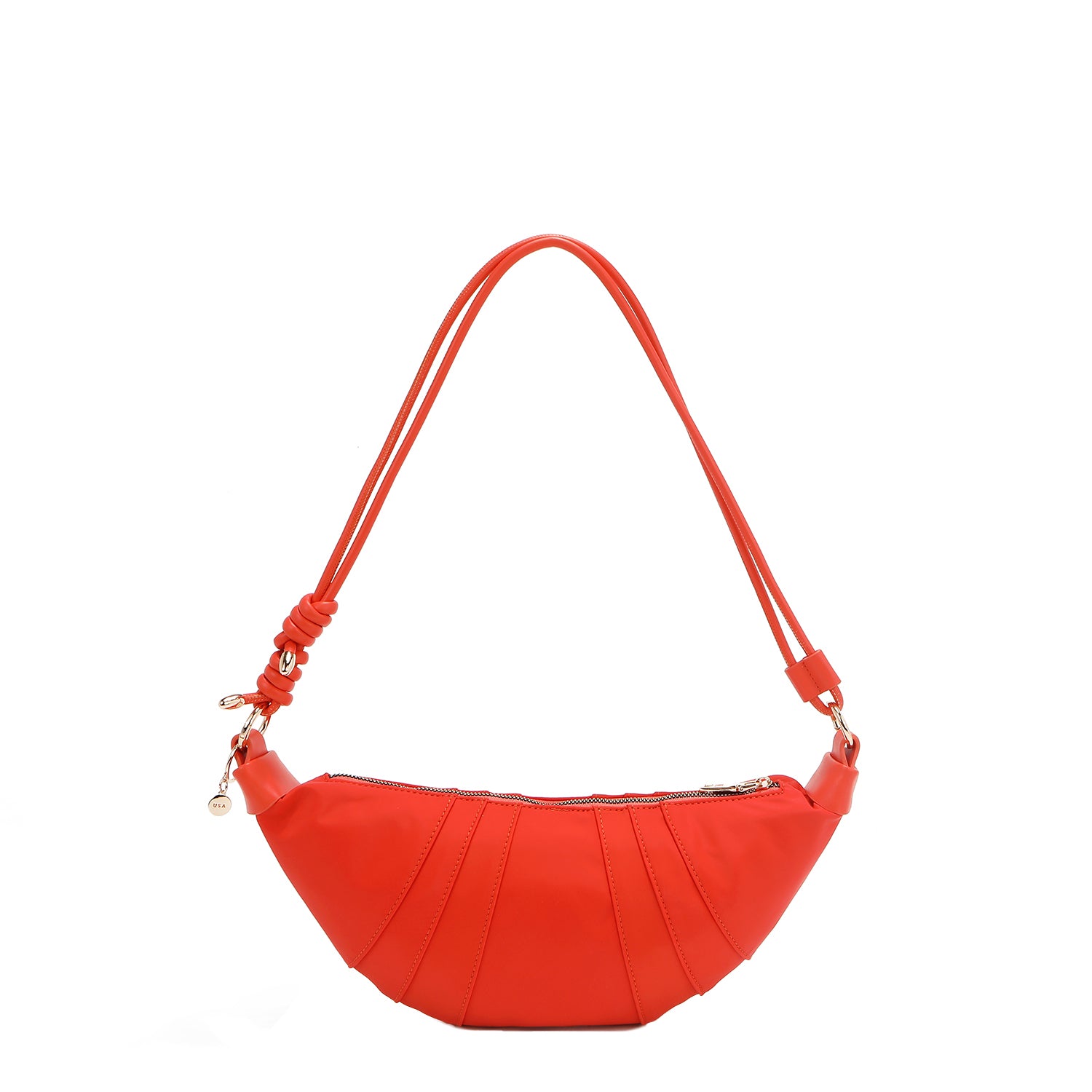 Borsa croissant con toppe colorate (arancione)