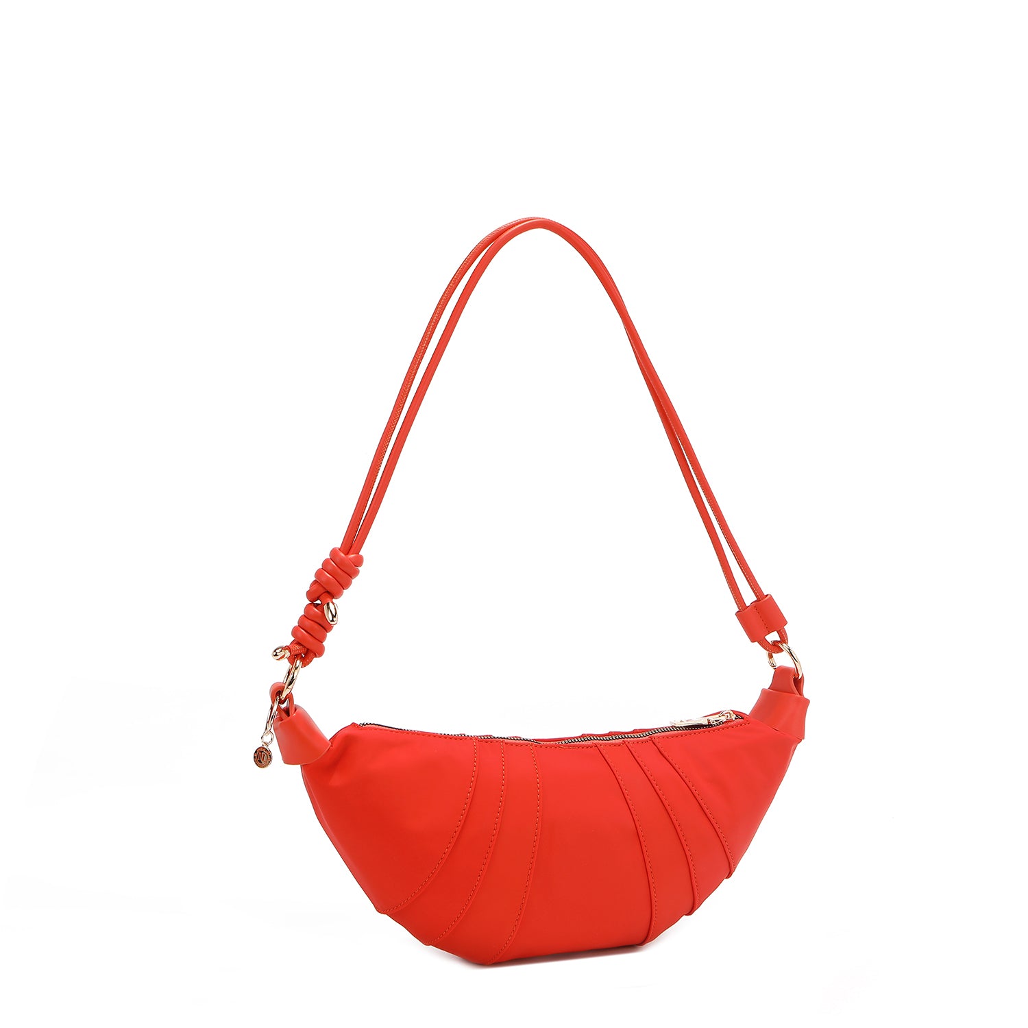 Borsa croissant con toppe colorate (arancione)