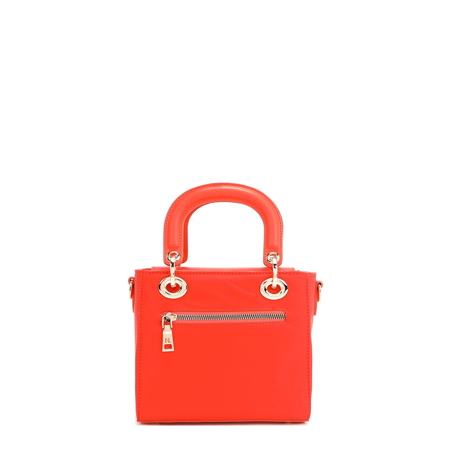BOLSO DE MANO CON PARCHES DE COLORES (Naranja)