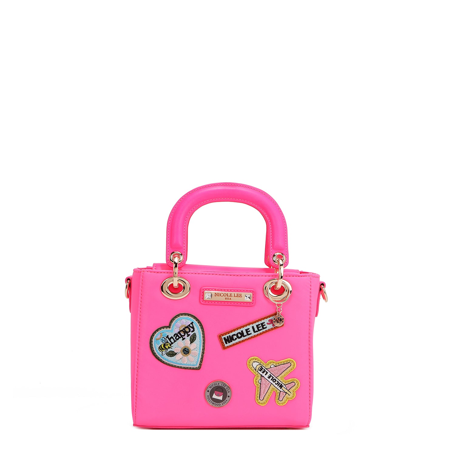 Handtasche mit farbigen Flecken (rosa)