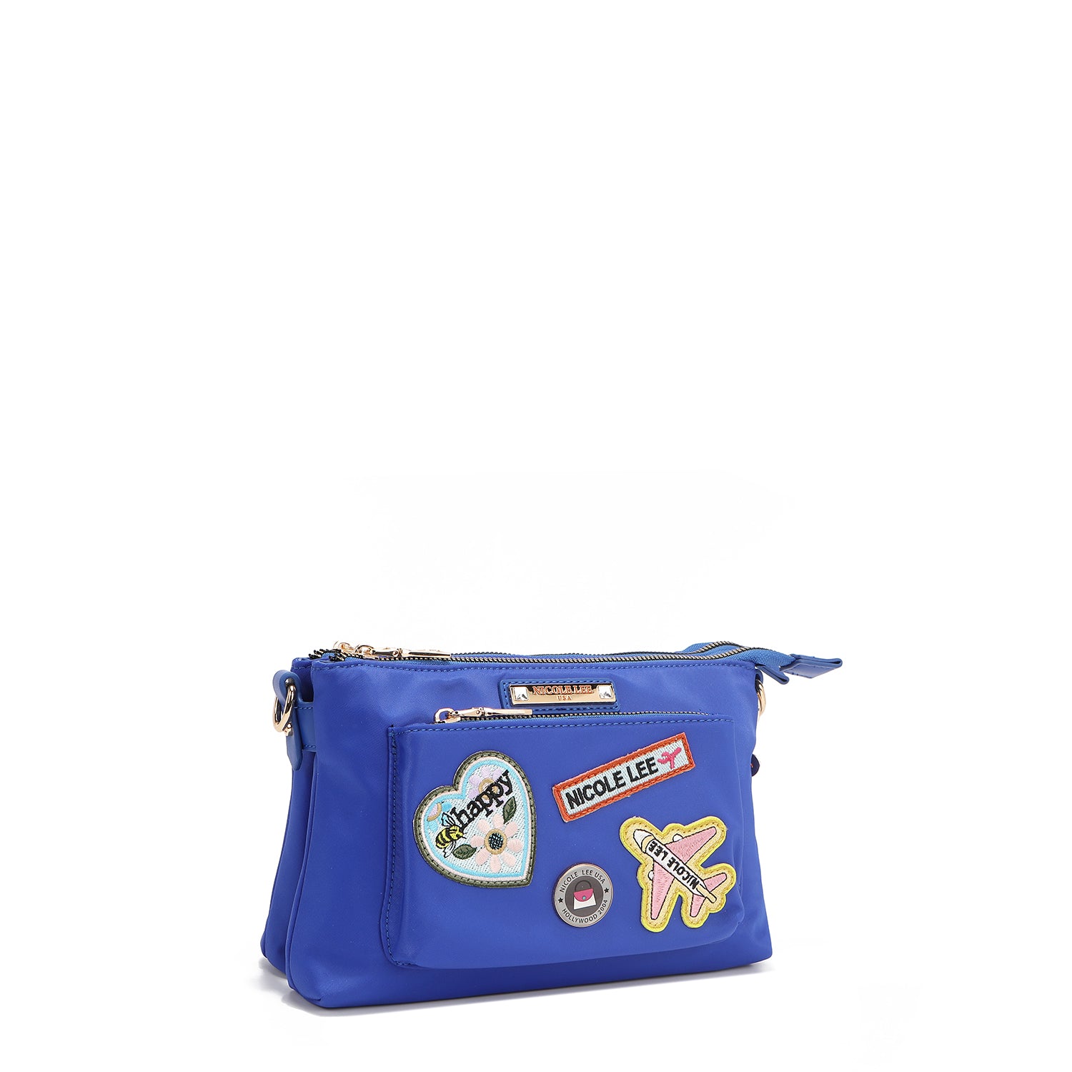 Bambina in borsa Cruzado con toppe colorate (blu)