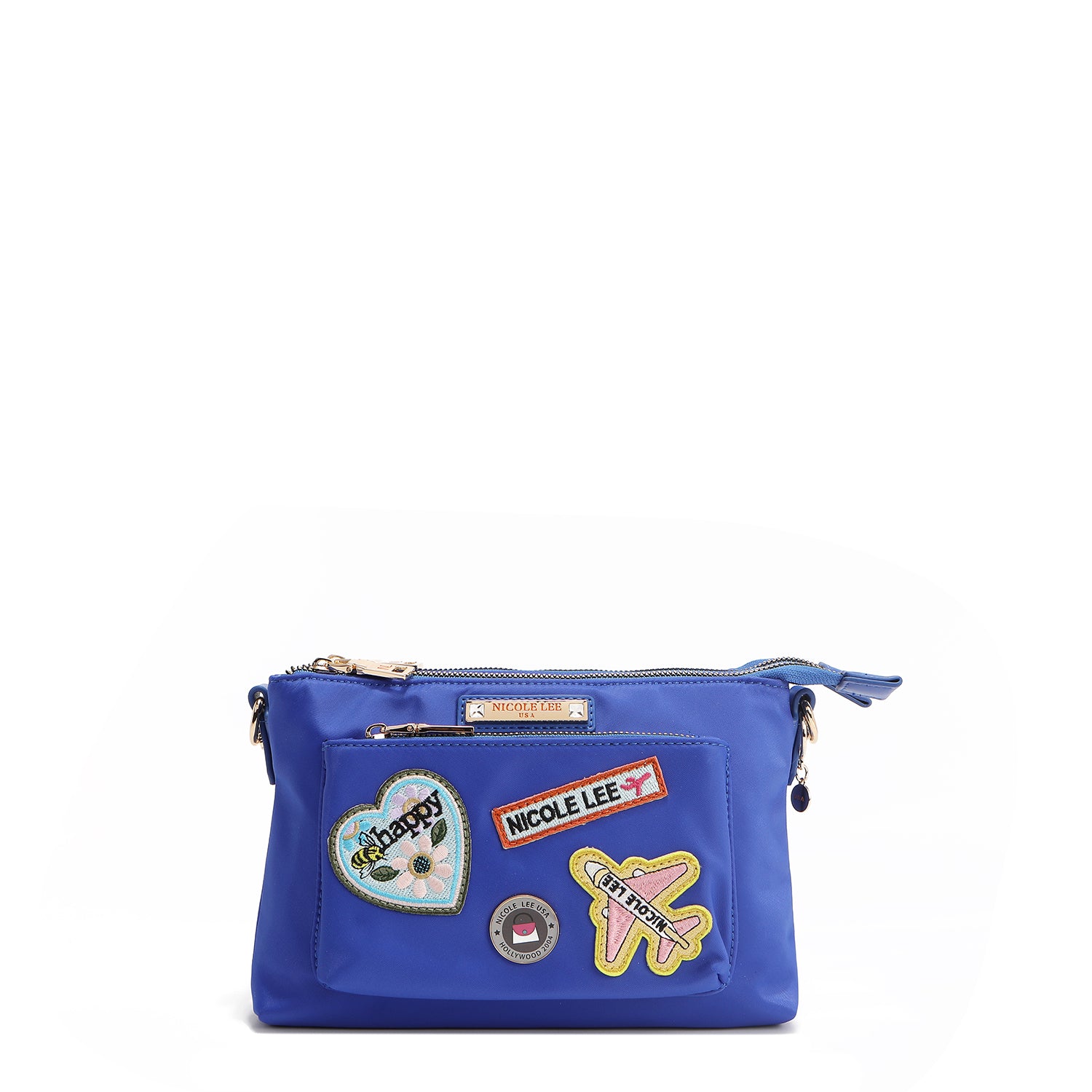 Bambina in borsa Cruzado con toppe colorate (blu)