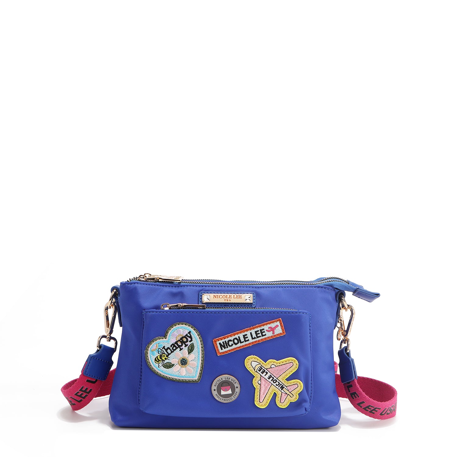 Cruzado Bag accordion with colored patches (blue)