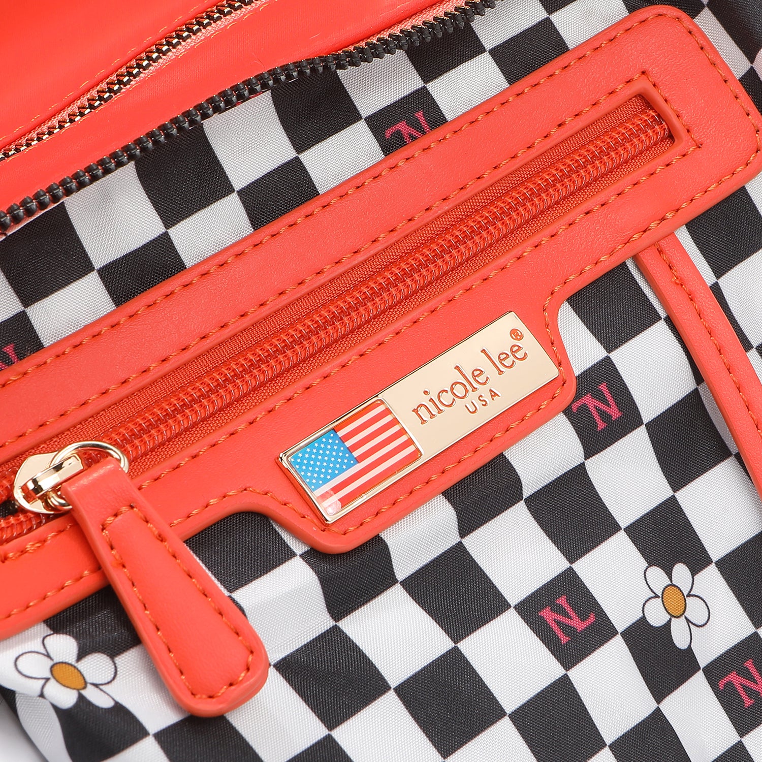 Accordéon de sac Cruzado avec patchs colorés (orange)